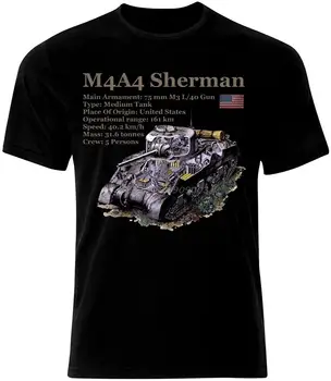 Amerikan M4A4 Sherman Tankı T-Shirt İkıncı Dünya Savaşı Panzer Zırh Pamuk O-Boyun erkek T Shirt Yeni Tees Tops Streetwear