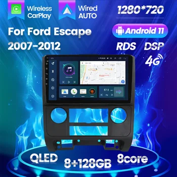 Android 11 Araba Multimedya Radyo Stereo Çalar GPS Navigasyon Ford Escape 2007 İçin 2008 2009 2010 2011 2012 SWC WİFİ BT Carplay
