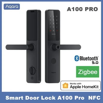 Aqara Akıllı Kapı Kilidi A100 Pro Zigbee Bluetooth 5.0 Apple Homekey Kilidini Parmak İzi Kilidini ile Çalışmak Apple Homekit Aqara Ev