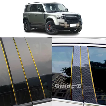 Araba PC Malzeme Pillar Post Kapak kapı pervazı Pencere Kalıplama Sticker Plaka Aksesuarları Land Rover Defender 110 2020 İçin 2021-2024