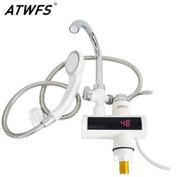 ATWFS hızlı ısıtıcı anında haznesiz su ısıtıcı Duş musluk elektrikli sıcak su ısıtma mutfak ısıtmalı musluk sıcaklık göstergesi