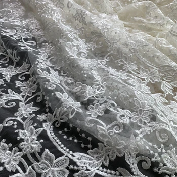 Avrupa Tarzı Saray Nakış Tül Kumaş Vintage düğün elbisesi Dikiş Giyim Kumaş