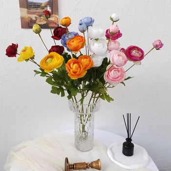 Avrupa Vintage Yapay İpek Çay Gül Çiçek 4 Kafa 4 Küçük Tomurcuk Buket Düğün Ev Retro Sahte Çiçek Parti DIY Dekorasyon