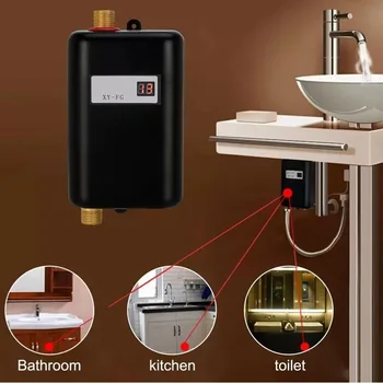 Banyo Aksesuar Seti Mini Elektrikli su ısıtıcı 3800W 220V Açık Kamp Karavan Anlık Duş Sistemi Mutfak Banyo Aksesuarı