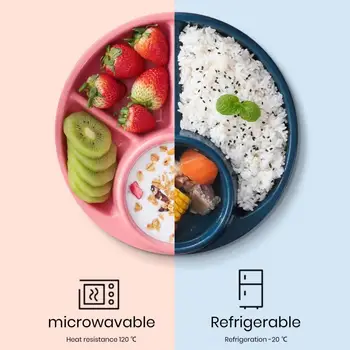 Bebek Tepsisi Faydalı Gıda Sınıfı Yeniden Kullanılabilir 4 ızgaraları bebek yiyecek kasesi Plaka Ev Kaynağı