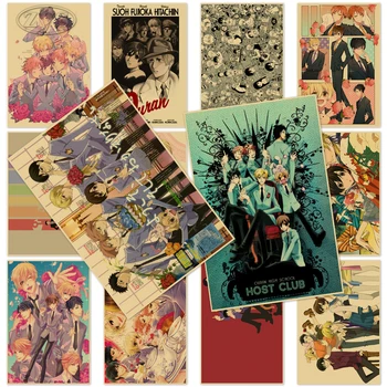 Boyama Ouran Lisesi Host Club Whitepaper Poster Vintage Anime Kraft Kağıt HD Sanat Baskı Ev çocuk Odası Duvar Resmi