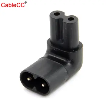 Cablecc CY Kablo Şekil 8 IEC 320 C7 ila C8 90 Derece Yukarı Aşağı Açılı Dik Açı AC Güç Adaptörü Uzatma