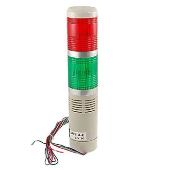 DC 24V kırmızı yeşil led ışık Buzzer endüstriyel uyarı sinyal kulesi lambası 90dB