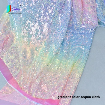 Degrade Renk Macaron Balık Terazi Pullu Dantel düğün elbisesi Dıy dekorasyon kumaşı Etek Malzemesi Pullu Kumaş A0683L