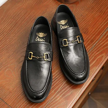 Desaı Loafe Hakiki Deri erkek ayakkabıları At Toka Moda Rahat günlük mokasen ayakkabı Yumuşak Taban Nefes Zapatos De Hombre