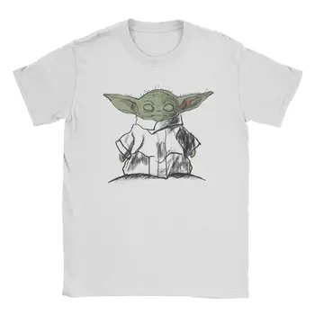 Disney Mandaloryalı Işaretleyici Grogu T Shirt Erkek Saf Pamuk Vintage T-Shirt Bebek Yoda Tee Gömlek Kısa Kollu Elbise Benzersiz