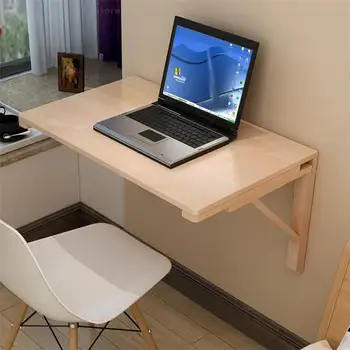 Duvara Monte Yüzen Bilgisayar Masası Katlanır dizüstü bilgisayar masası Sağlam Parantez Ofis Ev Mutfak için 60x40cm Çok Fonksiyonlu Masa