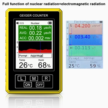 El dijital ekran Nükleer radyasyon dedektörü XR-3 EMF Geiger Sayacı Yüksek Hassasiyetli Tip Test Cihazı