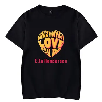 Ella Henderson Rahat kısa kollu tişörtler Erkek Kadın Şarkıcı Giysileri Unisex Baskı Harajuku Şık Streetwear O-Boyun Retro