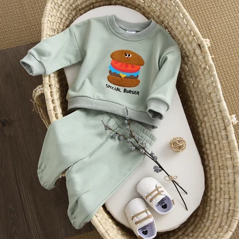 Erkek bebek Kız Giysileri Set Yenidoğan Bebek Sonbahar Bahar Kıyafetler Gökkuşağı Üstleri Pantolon Rahat Giyim
