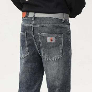Erkek Kot Alışveriş Pantolon Erkek Mavi Gri Kovboy 2023 İlkbahar Sonbahar Yeni Kot Giyim Elbise Tarzı Harem Pantolon Rahat Akıllı
