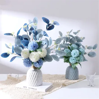 Ev Dekor yapay çiçekler Karahindiba Toptan Düğün Buket Beyaz Akdeniz Dekor Sahte Çiçek Centerpieces Masalar için