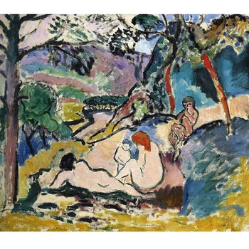 Fauvist Tarzı Yağlıboya, Henri Matisse tarafından Pastoral El boyalı üreme, Tuval duvar sanatı, Modern ev dekor resim
