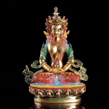 Handpainted Amitayus Amitabha Meditasyon Buda servet şans İlahiyat heykeli