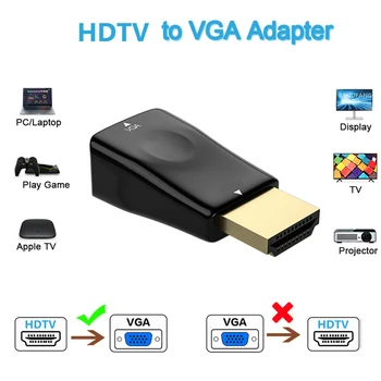HD 1080P HD Uyumlu VGA adaptörü VGA Çıkışı Dönüştürücü Konektörü Bilgisayar Laptop için Set Üstü Kutu Oyun Konsolu Aksesuarı