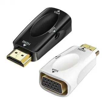 HD-MI uyumlu VGA kablosu Erkek Kadın Dönüştürücü Adaptör 3.5 Mm Jack Ses HD 1080P PC Laptop İçin TV kutu ekran Projektör