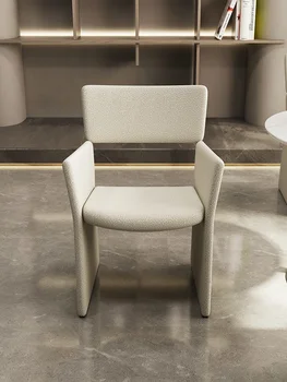 High end mobilya, italyan tarzı, hafif lüks, basit postmodern kumaş, masif ahşap yemek sandalyeleri, müzakere sandalyeleri