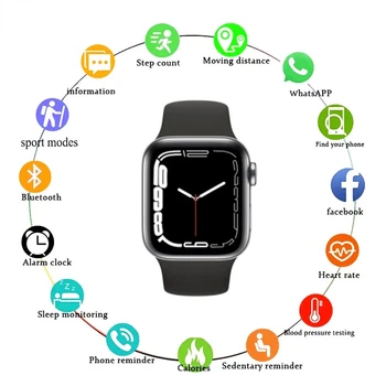 I7 Pro Max akıllı saat Telefon Özel İzle Yeni Kan Basıncı Algılama Spor Su Geçirmez erkek Bayanlar akıllı saat IOS için