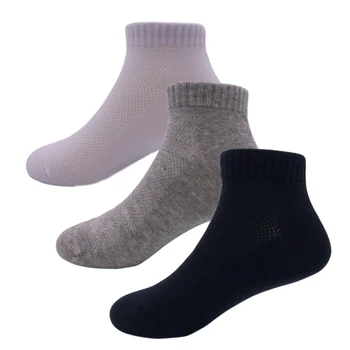 ICEY KIKO 3 Pairs Çorap Seti Çocuklar Pamuk Örgü Bahar Yaz Yumuşak Nefes Okul Siyah Beyaz Toddler Kız Açık spor çorapları