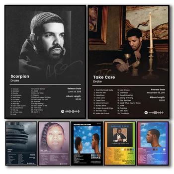 Iskandinav Müzik Yıldız Drake albüm Afiş Estetik Rapçi Hip Hop Onun Kaybı Tuval Boyama Ev dekorasyon için duvar boyaması Duvar Odası Dekor