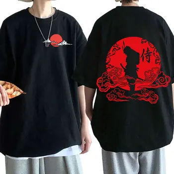 Japon Samurai Bushido T-shirt Savaşçı Assassin Baskı T Shirt erkek Harajuku Rahat %100 % Pamuk Büyük Boy T-Shirt Streetwear
