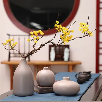 Japon Seramik Modern Zen Vazo Oturma Odası Çiçek Düzenleme Antika TV Dolabı Ofis Süs Ev Dekorasyon Mobilyası