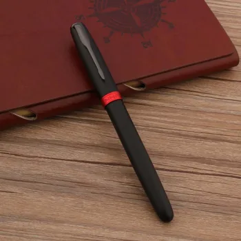 JinHao 75 Mat Siyah dolma kalem Kırmızı Tüy Ok Tabancası Gri Fude Bükme Kırtasiye Ofis Malzemeleri Mürekkep Kalemler