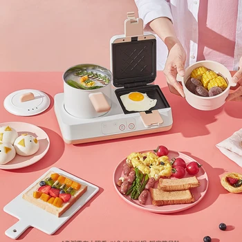 Jiuyang Kahvaltı Makinesi Sandviç Makinesi Ev Mini Çok Fonksiyonlu Dörtü Bir Arada ısıtma Tost Kahvaltı Makinesi