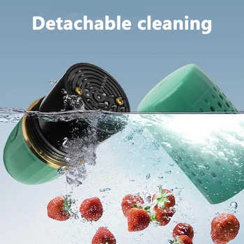 Kablosuz Meyve Sebze Temizleyici Şarj Edilebilir Kapsül Şekli sebze yıkama makinaları Drenaj Sepeti ile 5V 8W 4400mAh Mutfak Malzemeleri