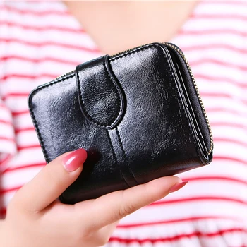Kadın deri cüzdan Kredi Kartı İçin Kadın bozuk para cüzdanı Moda el çantası Fermuar küçük cüzdan Kadın Cüzdan cartera mujer