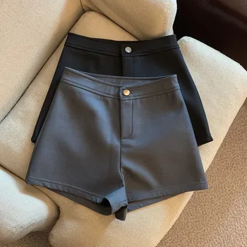 Kadın Şık Takım Elbise kısa pantolon Bayan Yaz Yüksek Bel Streç İnce Şort Streetwear Düz Renk Şort
