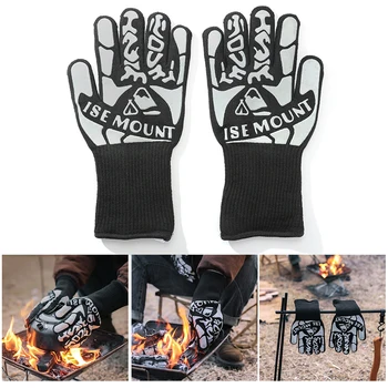 Kalınlaşmış barbekü eldivenleri Yumuşak Rahat Anti-Haşlanma koruyucu eldivenler Yüksek Sıcaklık Dayanımı Pişirme Pişirme İzgara