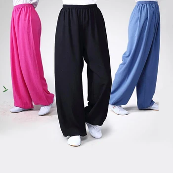 Kung Fu Pantolon Wushu Pantolon Bloomers Yoga Tai Chi Pantolon Kanat Chun Geniş Bacak Hafif Ve Pürüzsüz Elastik Bel Yeni 2023 Çok Renkli