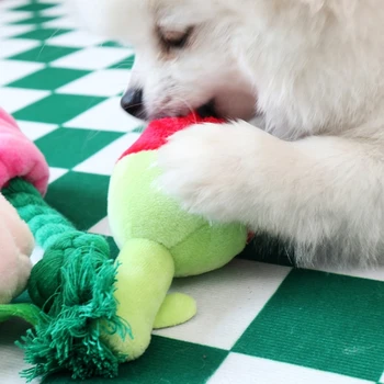 Köpek gıcırtı oyuncak yumuşak peluş gül çiçek çiğnemek oyuncak küçük ve orta köpekler için