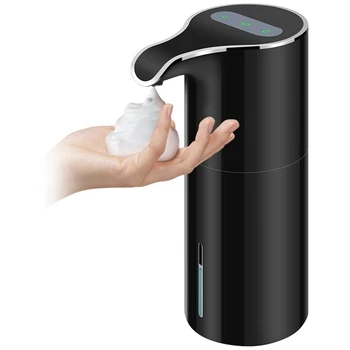Köpük sabun sabunluğu Otomatik Fotoselli Sabunluk USB Şarj Edilebilir Elektrikli Sabunluk 450ML Siyah