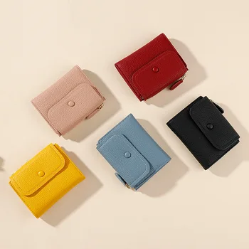 Küçük Pu Deri Kadın Cüzdan Mini Bayan bozuk para cüzdanı Cep Sarı Kadın Cüzdan Kız Çanta Marka Tasarımcısı Kadın Çanta