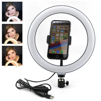 LED halka ışık Fotoğraf 33cm Selfie halka ışık ing Tripod telefon tutucu Daire dolgu ışığı Kısılabilir Lamba Tik Tok Video Canlı