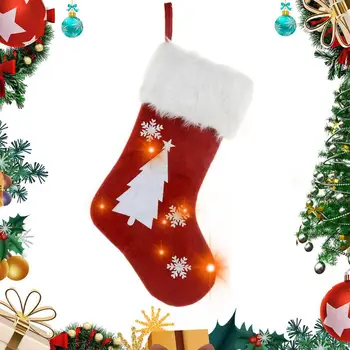LED Noel Çorap ışıklı Elastik Yumuşak Kalın noel hediyesi Çorap Sevimli yılbaşı dekoru hediye çantası LED Çorap Elk
