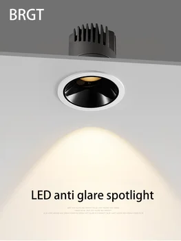 Led Spot gömme Spot ışık açılış 75mm tavan lambası alüminyum beyaz siyah Foco parlama önleyici ışıkları oturma odası ev