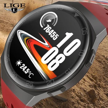 LIGE 2021 Yeni akıllı saat Erkekler Spor Spor İzci Saatler Kalp Hızı Kan Basıncı İzleme IP68 Su Geçirmez Erkekler Smartwatch