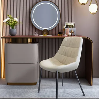 Lüks deri sandalye Modern Accent Ofis İskandinav Balkon Düğün Yastık Yemek Sandalyesi Cep Sillas Comedor mutfak mobilyası