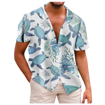 Lüks havai gömleği 2023 Yaz Rahat Kısa Kollu Çiçek Gömlek Rahat Gevşek cepli gömlek Bluzlar Tops рубазка