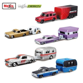 Maisto 1: 64 Alaşım Kamyon Flatbed Taşıma Araba Araçlar Modeli Diecast Oyuncak çekme karavan Araba Modeli Simülasyon Koleksiyonu Çocuk Hediye