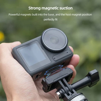 Manyetik Adaptör Dağı 180 Derece Serbestçe Dönen Selfie Sopa Tabanı Anti Dekolmanı Eylem Kamera Adaptörü DJI Eylem 3