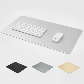 Metal Alüminyum Mouse pad Mat Sert Pürüzsüz İnce Mousead Çift Taraflı Su Geçirmez Oyun Bilgisayar Fare Mat Ofis Ev İçin